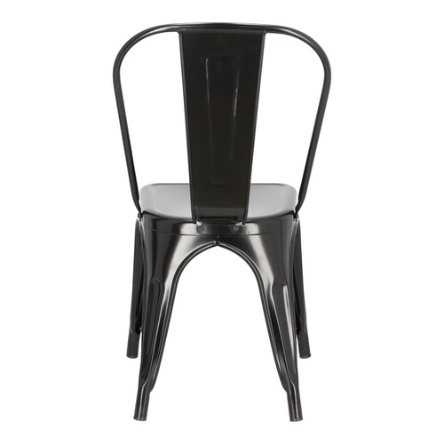 Kovová jídelní židle Paris černá ve stylu industriálním inspirovaná Tolix