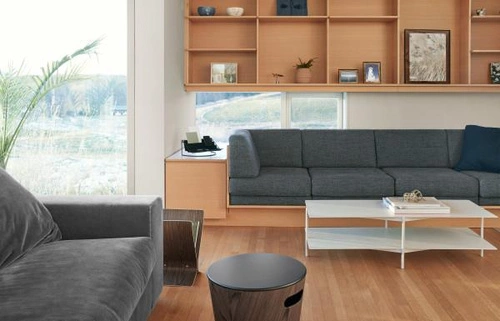 Dřevěný odpadkový koš do obýváku Umbra Woodrow ořech černý 42 cm