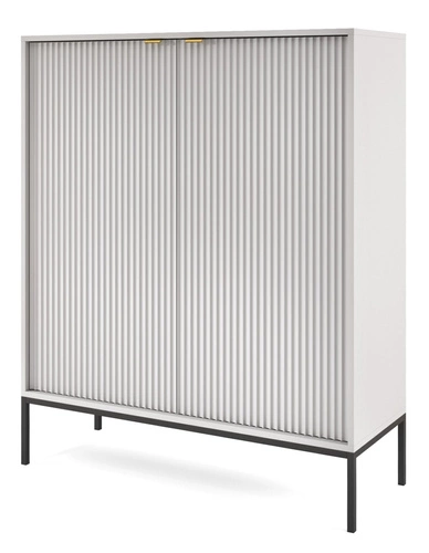 Vysoká komoda Delicious drážkovaná šedá