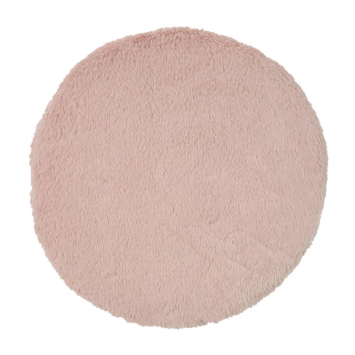 Sada 6 růžových kulatých polštářů na židle Furry do moderní jídelny Intesi