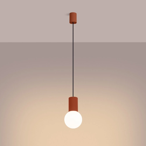 Moderní závěsné svítidlo koule HALO 1 červené do obýváku a ložnice SOLLUX LIGHTING