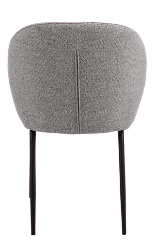 Čalouněná jídelní židle Patricia šedá, moderní, s černými kovovými nohami Actona