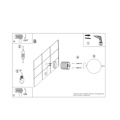 Nástěnné svítidlo HALO černé moderní IP44 do koupelny, obýváku a ložnice SOLLUX LIGHTING