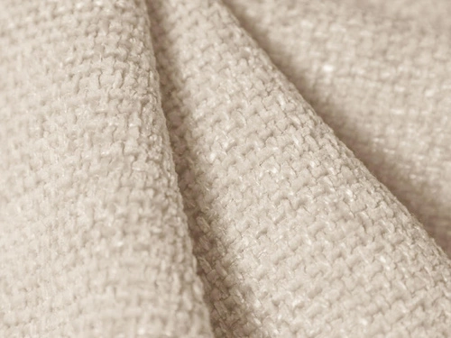 Čalouněný čtvercový taburet Miley béžový chenille 90x90 cm moderní do obýváku a ložnice