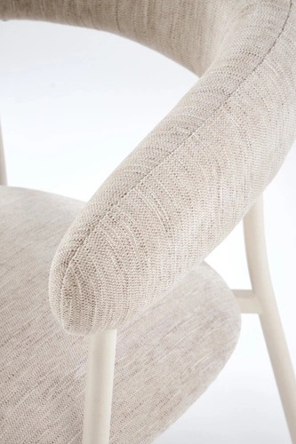 Čalouněná jídelní židle Senia Intesi béžová s područkami moderní skandinávský styl