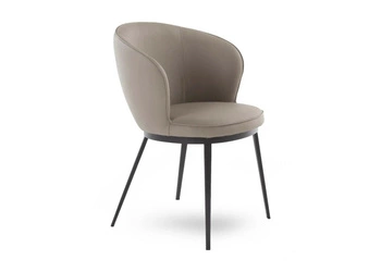 Čalouněná židle Nirro Arm ekokůže taupe moderní jídelní s područkami