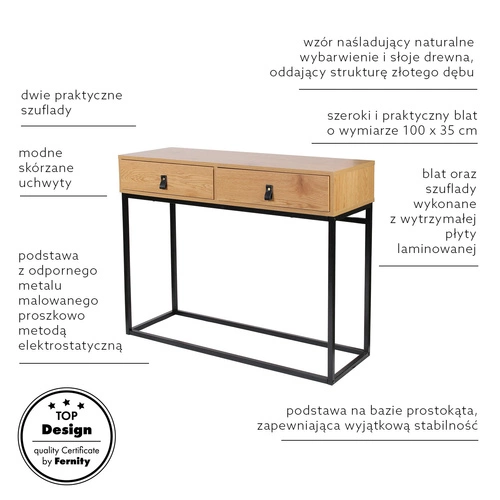 Konzola Abbott dub/černá