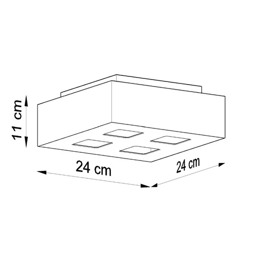 Stropní čtvercové svítidlo MONO 4 bílé moderní do obýváku kuchyně ložnice 24 cm