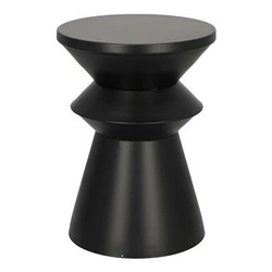 Kulatý černý kovový konferenční stolek Sohan moderní loftový do obýváku 36 cm