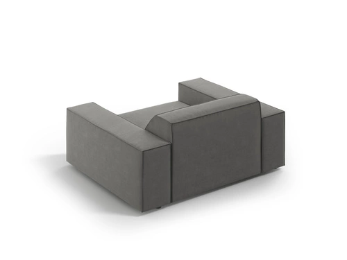 Relaxační křeslo Jodie sametové šedé moderní do obýváku s područkami BESO LUX