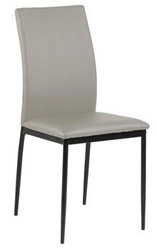 Čalouněná židle Demina Actona do jídelny a obýváku, béžová ekokůže, černé nohy