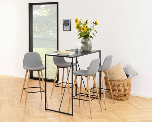 Barová židle Wilma čalouněná světle šedá s opěrkou moderní do kuchyně a k ostrůvku Actona 73 cm