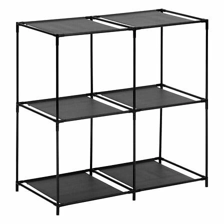 Kovový regál na hračky a knihy se 4 boxy Mix n'Modul černý 5five