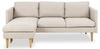Rohová sedačka Milly béžová moderní skandinávská s otočným lenoškou do obýváku