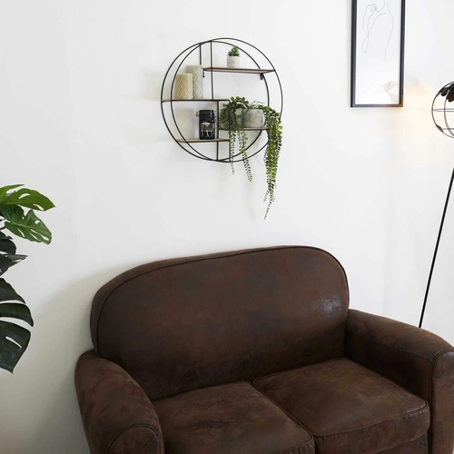 Nástěnná police Darkenberg Slim černá industriální na knihy a dekorace do ložnice Intesi