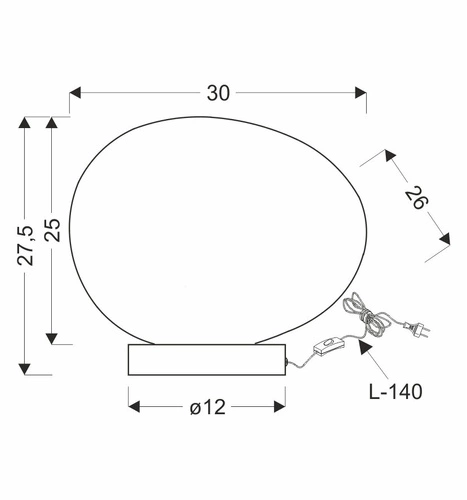 Noční lampička STONES moderní černá s bílým stínidlem 30 cm do ložnice a obýváku CANDELLUX