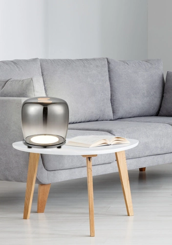 Noční LED lampa Berloz moderní skleněná černá do ložnice a obývacího pokoje 18 cm Ledea