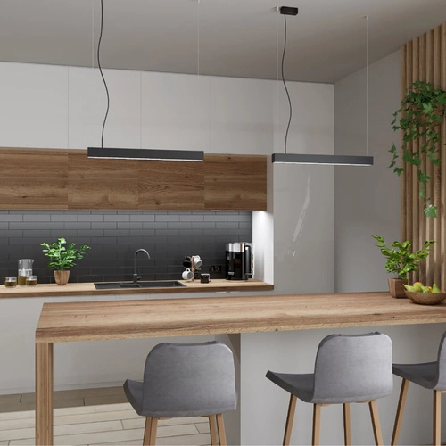 Stropní svítidlo PINNE 200 šedé LED 4000K minimalistické do obýváku a kuchyně moderní 200 cm