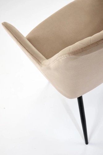 Čalouněná jídelní židle Basper Velvet béžová s područkami sametová