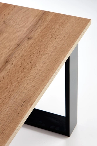 Konferenční stolek Fadan obdélníkový do obýváku moderní loft dub wotan černý 100x64 cm