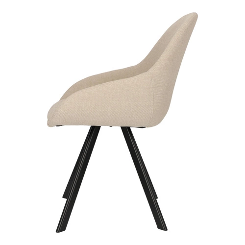 Sada 2 béžových židlí Nels s černými nohami