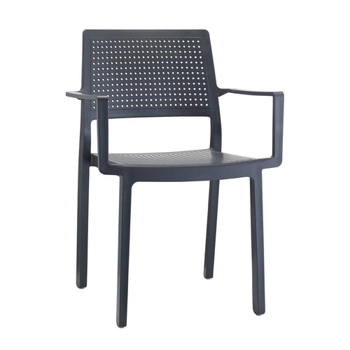 Zahradní židle Emi Arm černá plastová SCAB Design stohovatelná s područkami