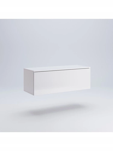 Závěsná TV skříňka Box 105 cm bílý lesk moderní do obýváku Intesi