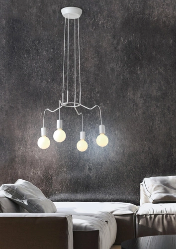 Závěsné svítidlo Basso bílé kovové moderní do obýváku a ložnice 57 cm CANDELLUX