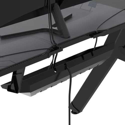 Herní stůl Falcon 1.4 černý moderní s držákem na sluchátka a USB stojanem Intesi