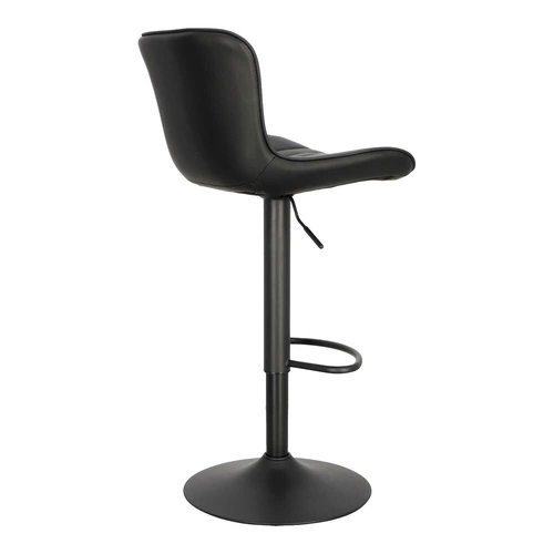 Barová židle Tessa černá moderní s opěrkou, výškově nastavitelná, otočná k kuchyňskému ostrůvku, ekokůže Intesi