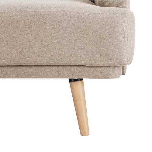 Rozkládací pohovka Jack béžová 3místná s funkcí spaní do obývacího pokoje sametová Atmosphera