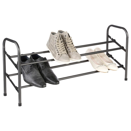 Kovový botník 5five simply smart černý loftový s nastavitelnou šířkou na 10 párů