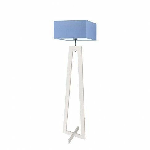 Podlahová lampa Jawa stínidlo modré stojan bílý