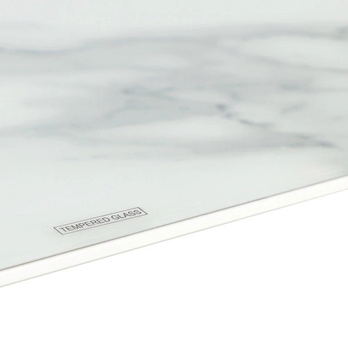 Konferenční stolek Pista obdélníkový bílý skleněný glamour do obýváku Intesi 120x60 cm