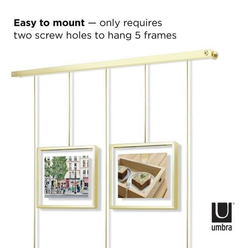 Závěsný fotorámeček zlatý skandinávský multirám Umbra na zeď 10x15 13x18