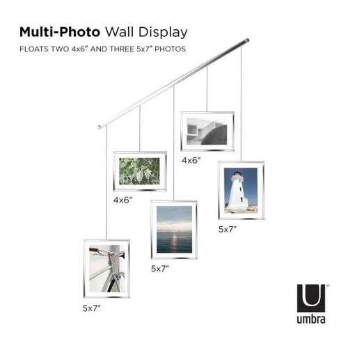Nástěnný multirám Exhibit Umbra stříbrný na fotografie 10x15 13x18