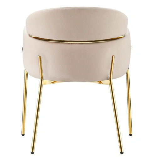 Židle Dreby béžová sametová se zlatými nohami do jídelny a obývacího pokoje