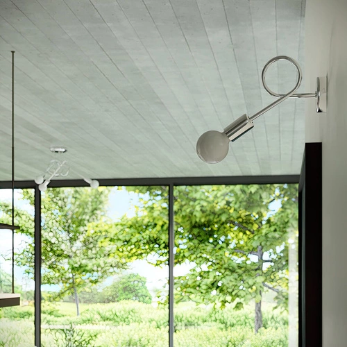 Lustření loftový lustr LOOP 3 chrom ocelový 3-svetlý do obývacího pokoje a jídelny Sollux Lighting