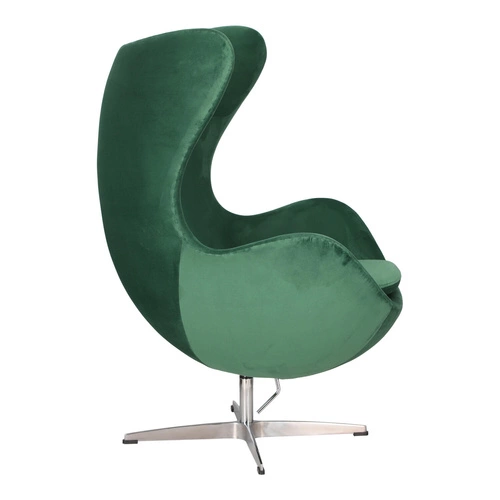 Zelené sametové otočné křeslo do obýváku ve stylu Egg D2.DESIGN