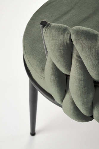 Čalouněná jídelní židle Wendy olivová moderní s černými nohami Intesi