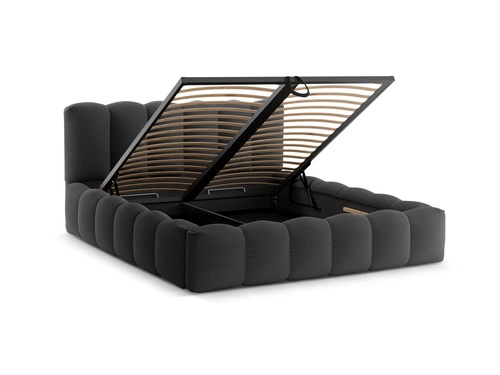 Čalouněná postel Lupine antracitová 200x200 s úložným prostorem do ložnice glamour