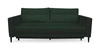Rozkládací pohovka 3místná Lara se spaním do obýváku zelená sametová s úložným prostorem