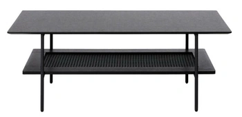 Konferenční stolek Pensacola obdélníkový černý dub s policí do obývacího pokoje