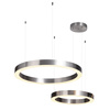 Závěsné svítidlo CIRCLE 40+60 LED v niklu na 1 stropním držáku