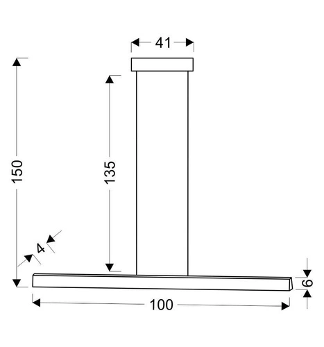 Kokos 100x8 28W LED závěsná lampa hnědá 4000K
