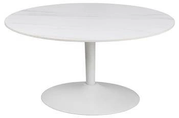 Konferenční stolek Malta kulatý 60 cm bílý mramor moderní do obýváku Actona