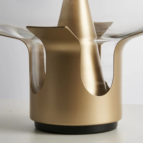 Stolní lampa FATA moderní skleněná průhledná zlatá 35 cm do obýváku a ložnice