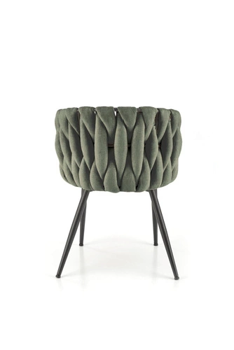 Čalouněná jídelní židle Wendy olivová moderní s černými nohami Intesi