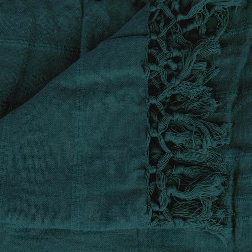 Bavlněný přehoz na postel Vintage Atmosphera s třásněmi 160x220 tyrkysový