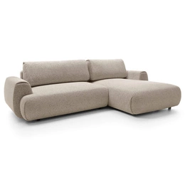 Rohová rozkládací pohovka pravá Ljung moderní béžová s úložným prostorem do obýváku Intesi